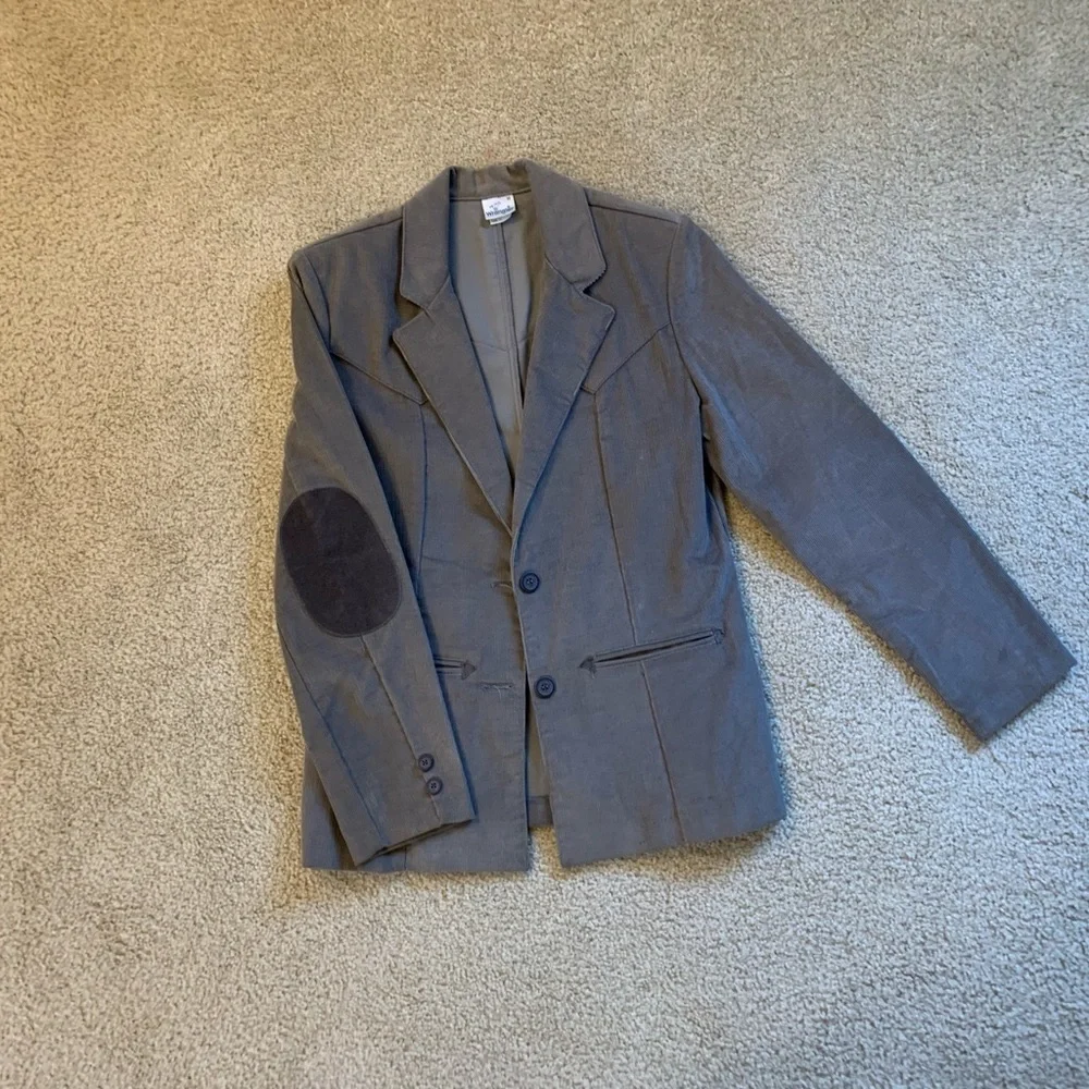 Vintage Corduroy Gray Blazer by Wrangler - Picture 1 of 12